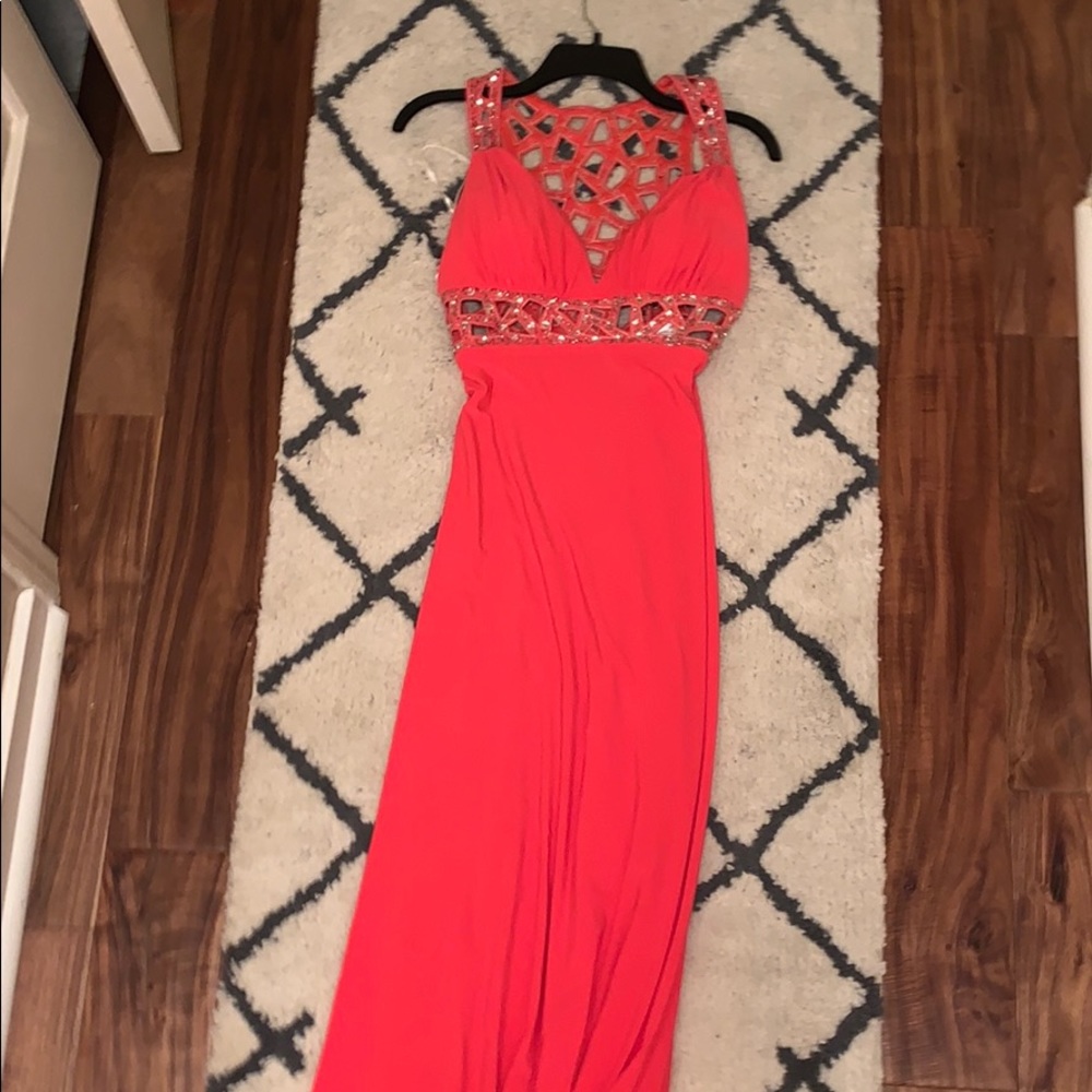 Sequin back long dress